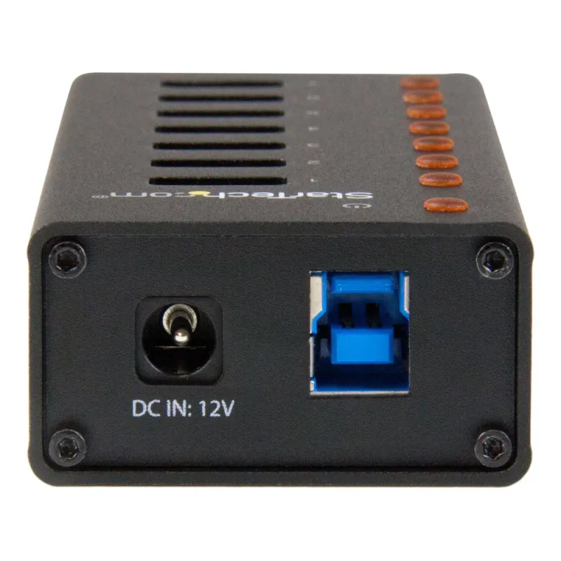 HUB USB StarTech.com ST7300U3M - 7 Puertos USB 3.0 - Caja Metálica - Sobremesa/Montaje en Pared - Negro - ST7300U3M