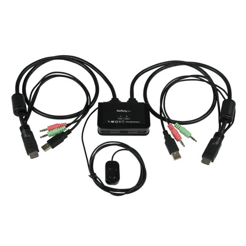 KVM StarTech.com - 2 Puertos HDMI - 2x USB - 2x 3.5mm - 85 cm - SV211HDUA