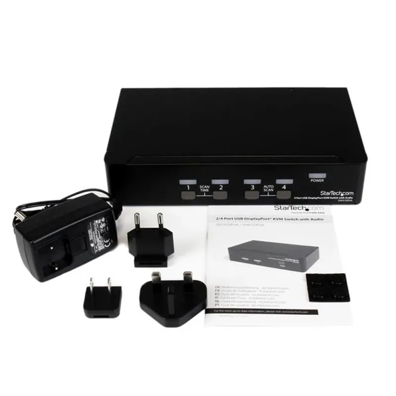 KVM StarTech.com - 4 Puertos DisplayPort - USB - 3.5 mm - SV431DPUA