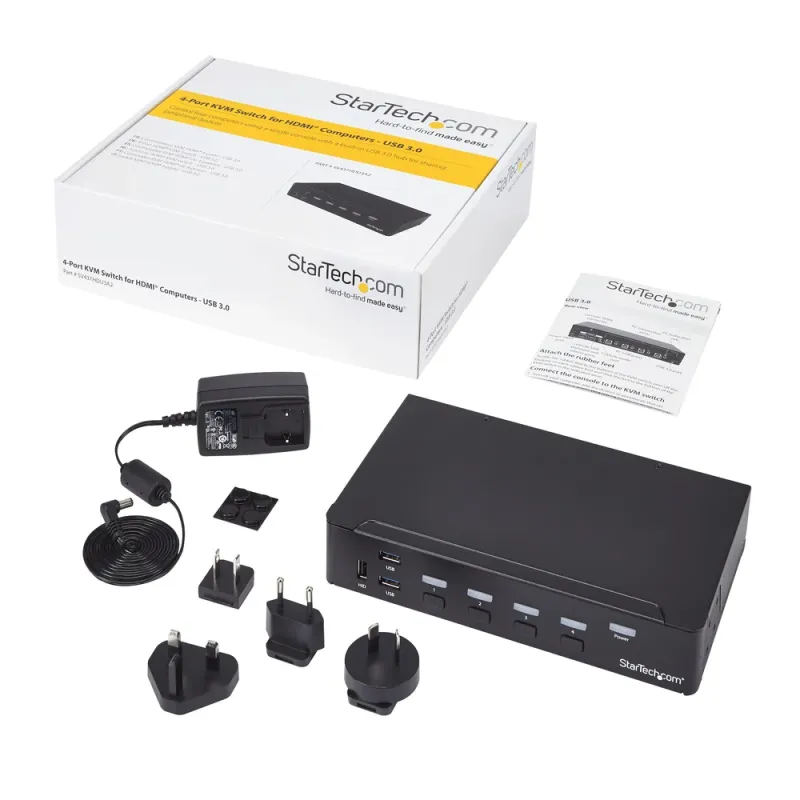 KVM StarTech.com - 4 Puertos HDMI - 4x USB - 4x USB-B - SV431HDU3A2