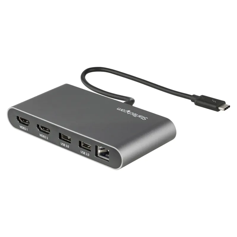 Mini Docking Station StarTech.com TB3DKM2HDL - Thunderbolt 3 - 2 Puertos HDMI - TB3DKM2HDL
