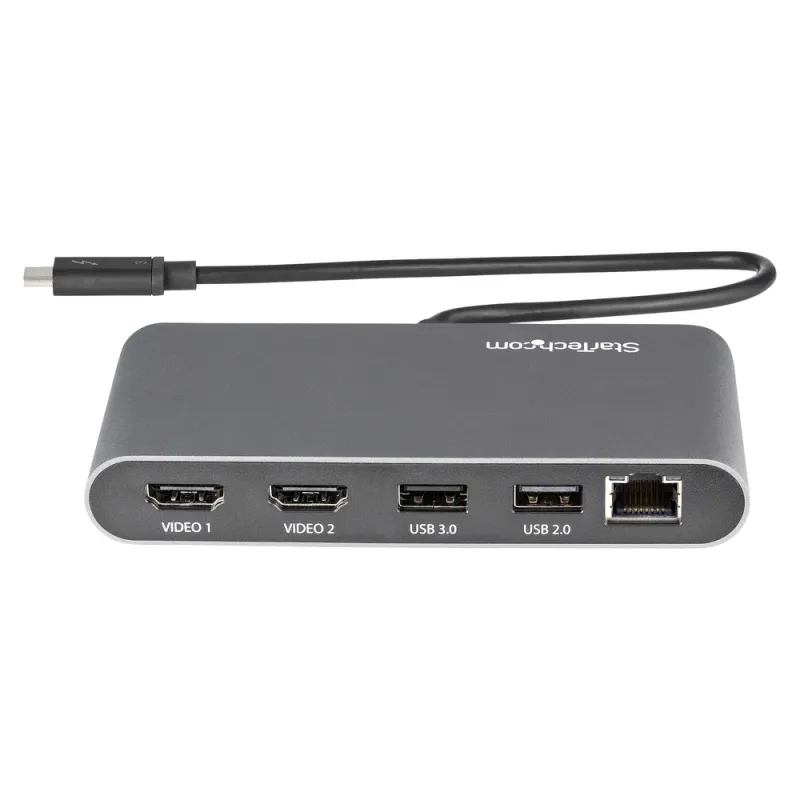 Mini Docking Station StarTech.com TB3DKM2HDL - Thunderbolt 3 - 2 Puertos HDMI - TB3DKM2HDL