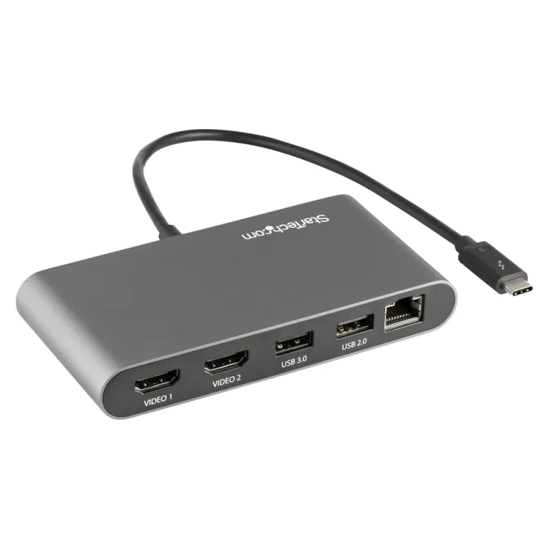 Mini Docking Station StarTech.com TB3DKM2HDL - Thunderbolt 3 - 2 Puertos HDMI - TB3DKM2HDL
