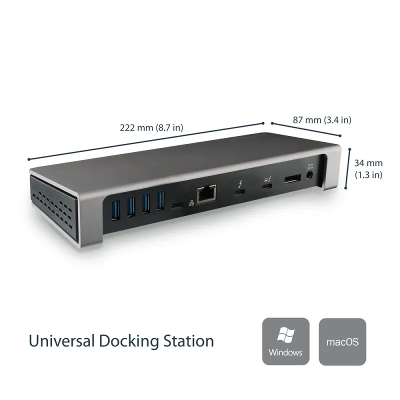 Docking Station StarTech.com TB3DOCK2DPPD - USB 3.0 - TB3DOCK2DPPD