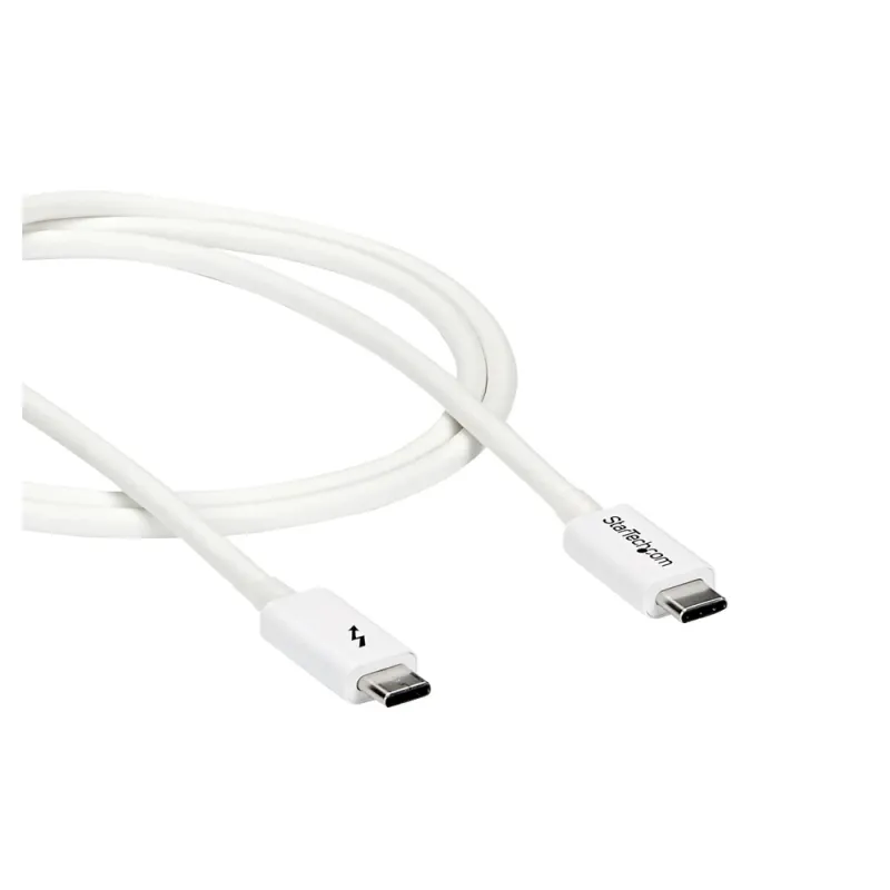 Cable StarTech.com TBLT3MM1MW - Thunderbolt 3 - USB-C - Macho/Macho - 1m - Blanco - TBLT3MM1MW