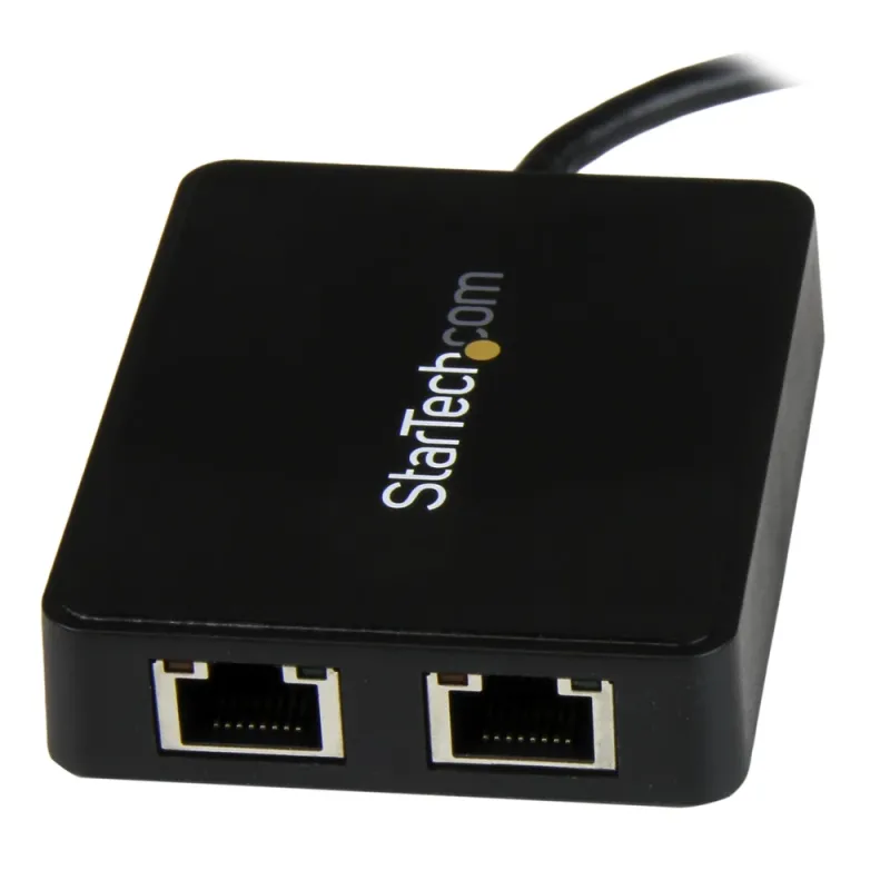 Adaptador de Red StarTech.com - USB-C a 2 Puertos Ethernet - Gigabit - Negro - US1GC301AU2R
