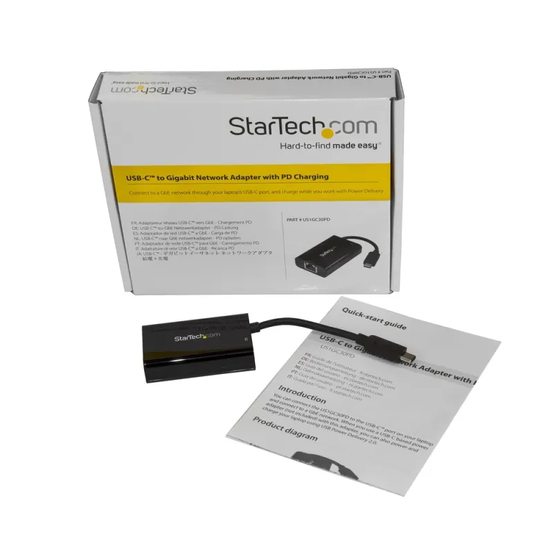 Adaptador de Red StarTech.com US1GC30PD - USB-C a RJ-45 - Macho a Hembra - US1GC30PD