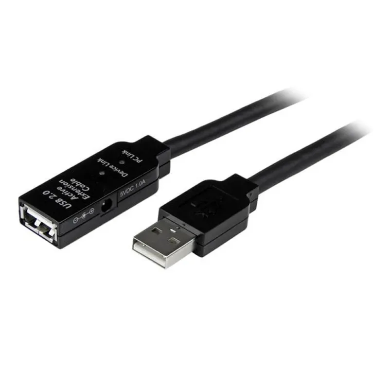 Cable StarTech.com 15m Extensión Alargador USB 2.0 Activo Amplificado - Macho a Hembra USB A - Negro - USB2AAEXT15M