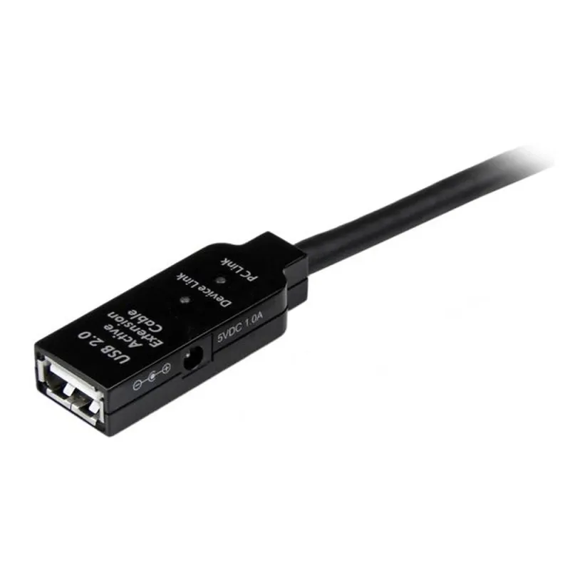 Cable StarTech.com 15m Extensión Alargador USB 2.0 Activo Amplificado - Macho a Hembra USB A - Negro - USB2AAEXT15M
