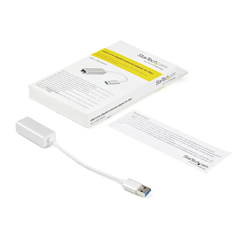 Adaptador de Red StarTech.com - Ethernet Gigabit a USB 3.0 - Plateado - USB31000SA