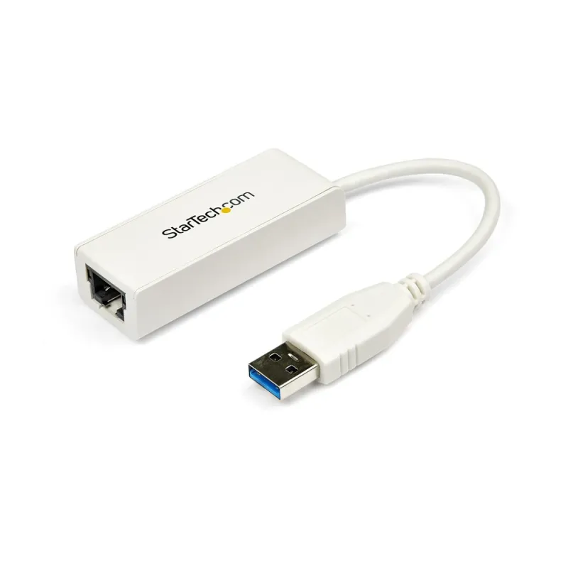 Adaptador StarTech.com Tarjeta de Red Externa NIC USB 3.0 a 1 Puerto Gigabit Ethernet - 1Gbps - RJ45 - USB A - Blanco - USB31000SW