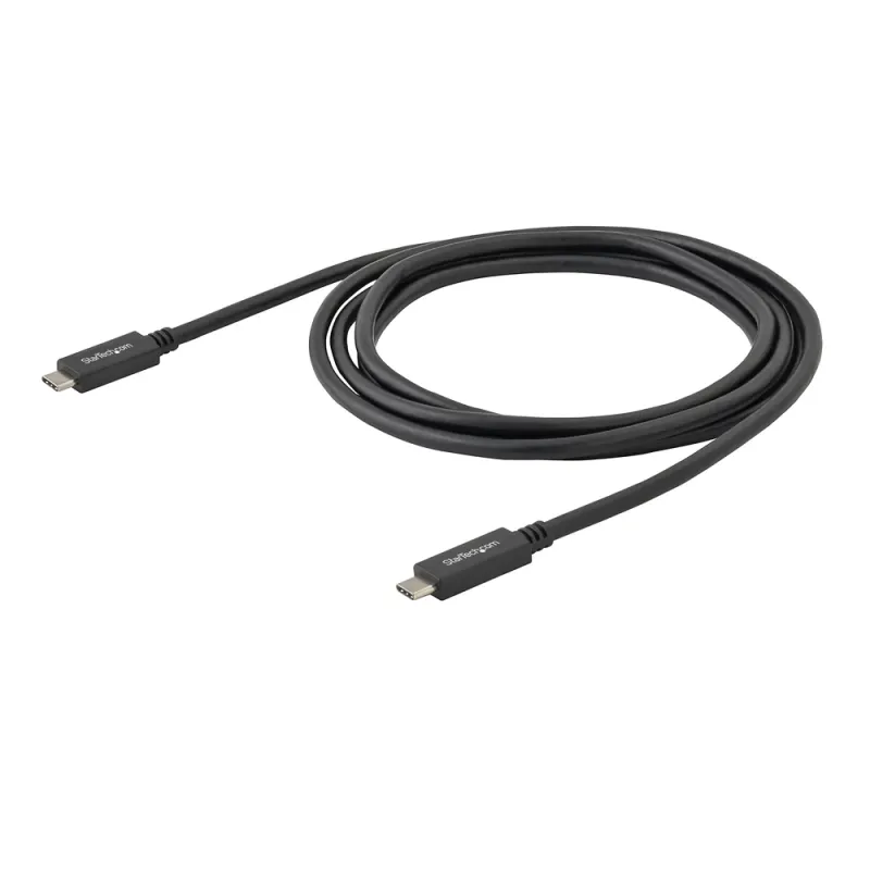 Cable StarTech.com USB315CC2M - USB tipo C con Entrega de Potencia - Macho a Macho - 2m - Negro - USB315CC2M