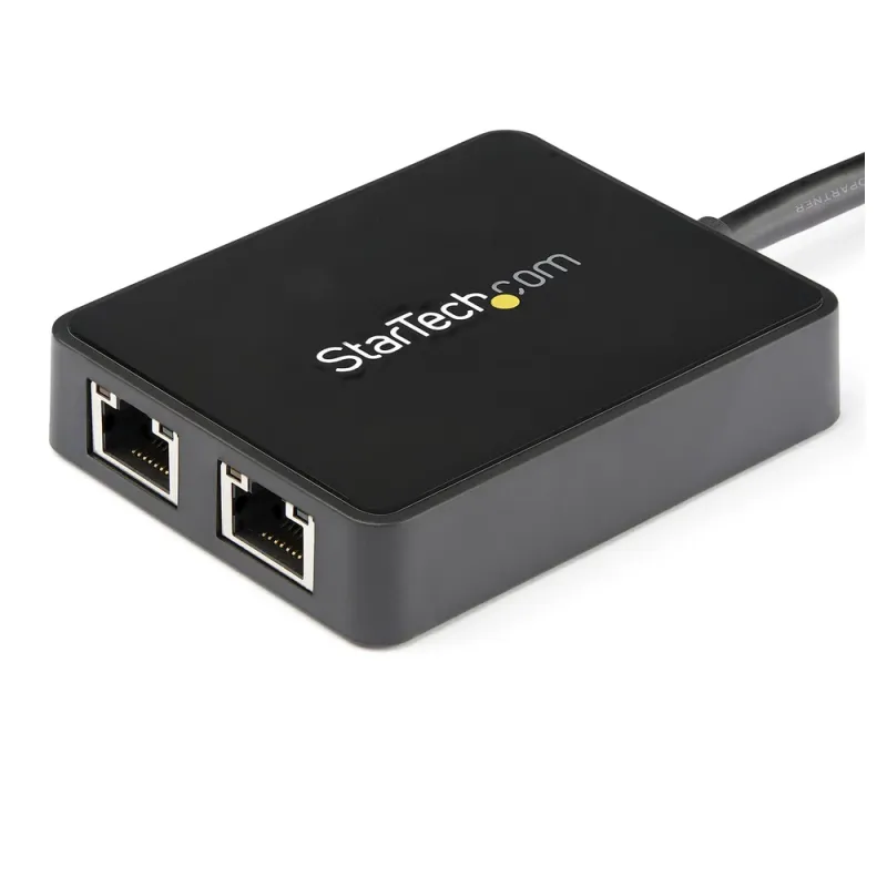 Adaptador Tarjeta de Red StarTech.com NIC Externa USB 3.0 2 Puertos Gigabit Ethernet RJ45 y Puerto USB - USB32000SPT