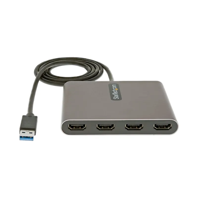 Adaptador de Video StarTech.com - USB 3.0 a 4xHDMI - 1Mts - Gris - USB32HD4