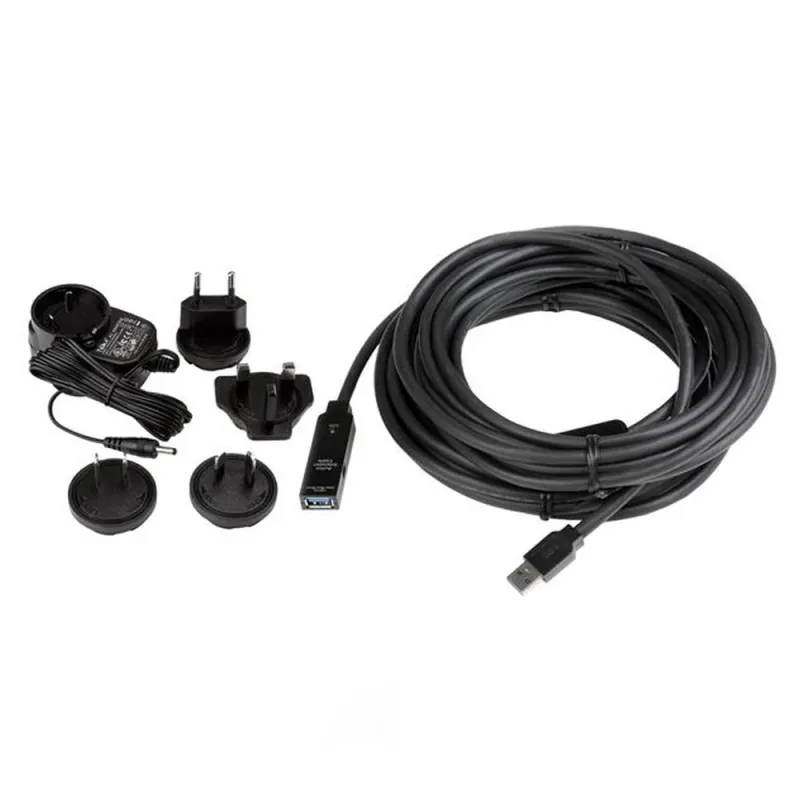 Cable Extensor StarTech.com USB3AAEXT10M - USB 3.0 - 10m - Macho a Hembra - Negro - USB3AAEXT10M