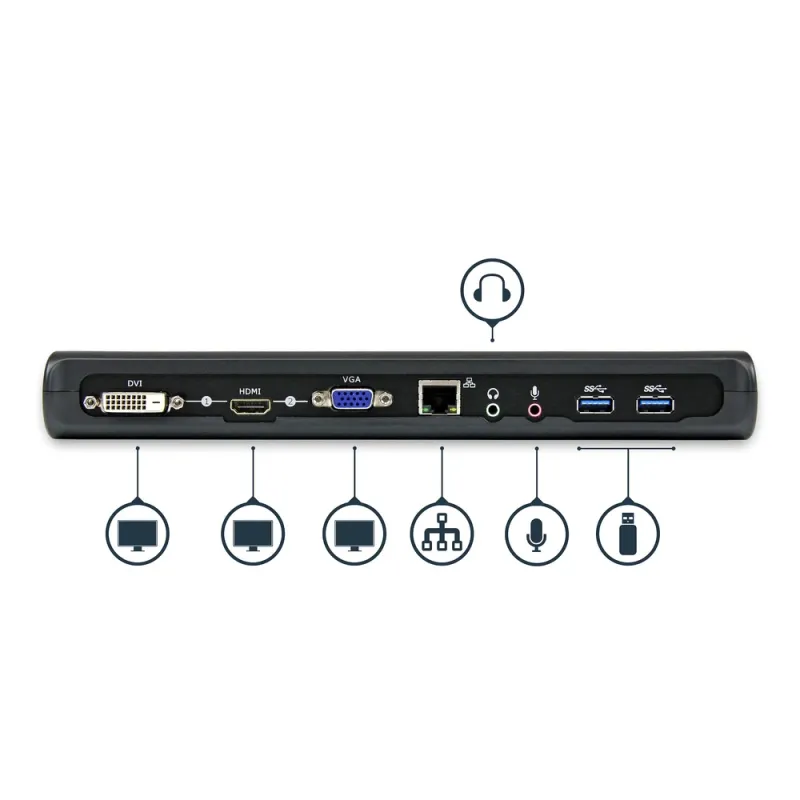 Docking Station StarTech.com - Universal - USB 3.0  - HDMI - DVI - VGA - USB3SDOCKHDV