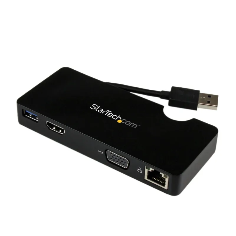 Mini Estación de Conexión StarTech.com - USB 3.0 con HDMI o VGA, Ethernet Gigabit y USB - USB3SMDOCKHV