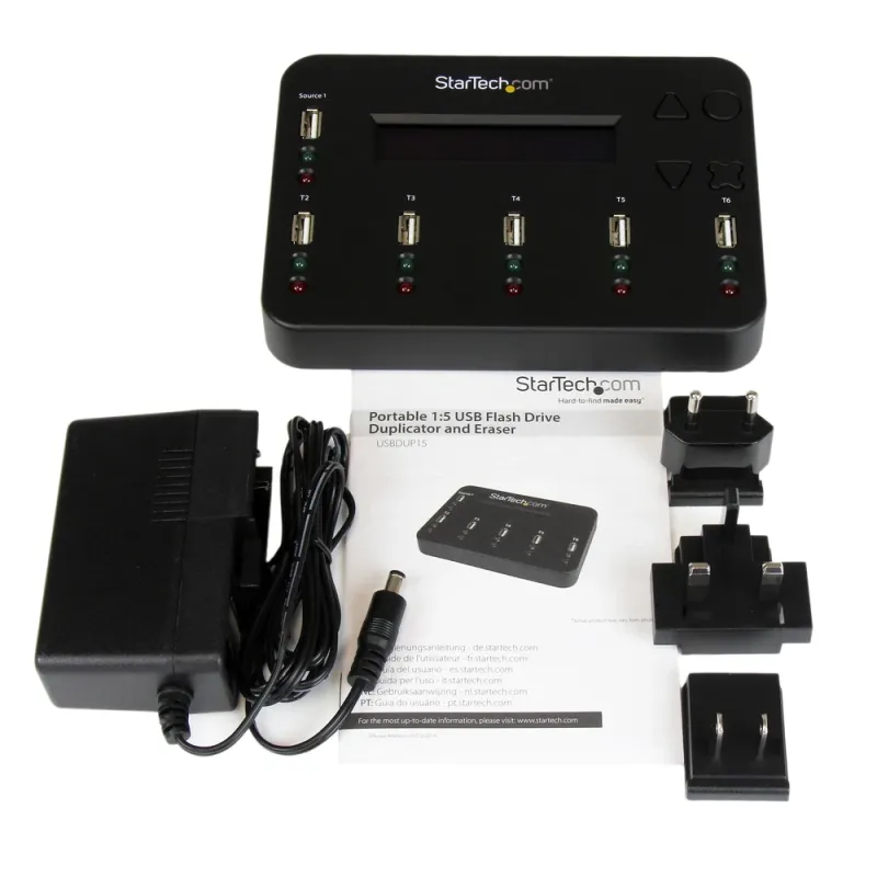 Clonador y Borrador StarTech.com Autónomo de Memorias Flash USB 1:5 StarTech - USBDUP15