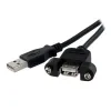 Cable StarTech.com USB 2.0 para Montaje en Panel Macho a Hembra USB A - 30cm - USBPNLAFAM1