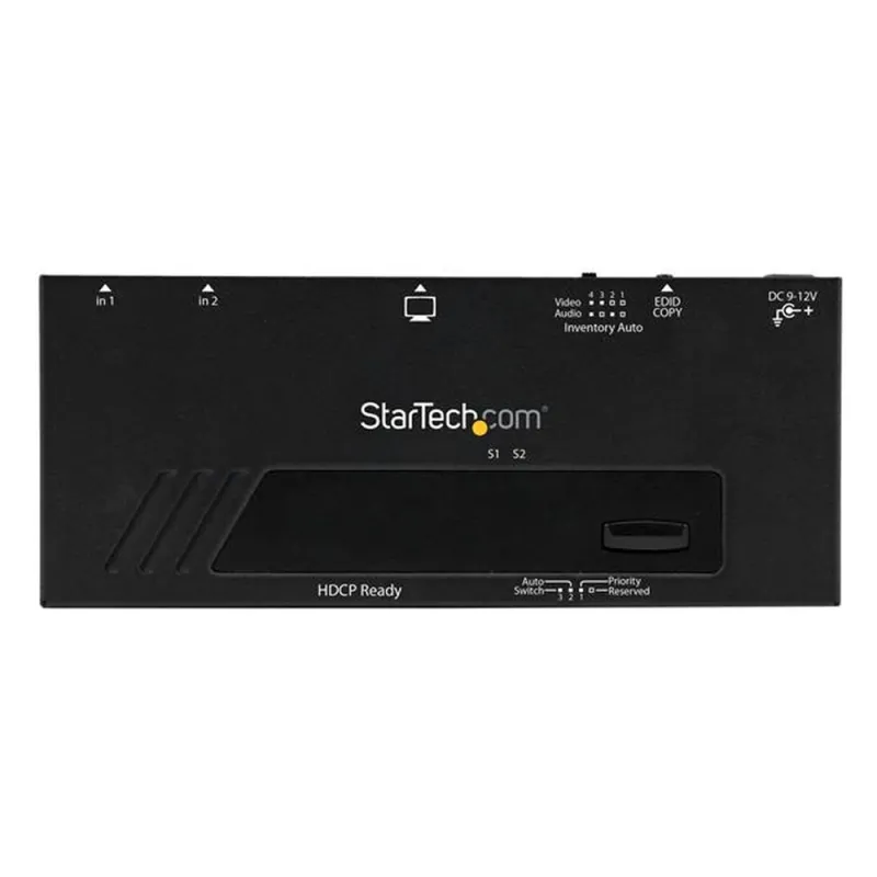Switch StarTech.com VS221HDQ - 2 Puertos HDMI con Conmutado Automático y Prioritario - 1080p - Negro - VS221HDQ