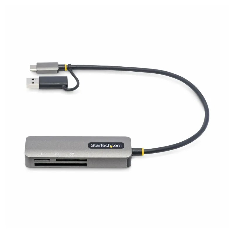 Lector de Tarjetas StarTech.com FCREADMICRO3V2 - USB-C/USB-A - SD, MicroSD, CompactFlash - Gris - FCREADMICRO3V2