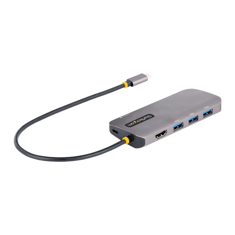 Adaptador Multi Puertos StarTech.com - USB C - HDMI / 3 Puertos USB 3.2 / Ethernet - Mac / Windows - 127B-USBC-MULTIPORT