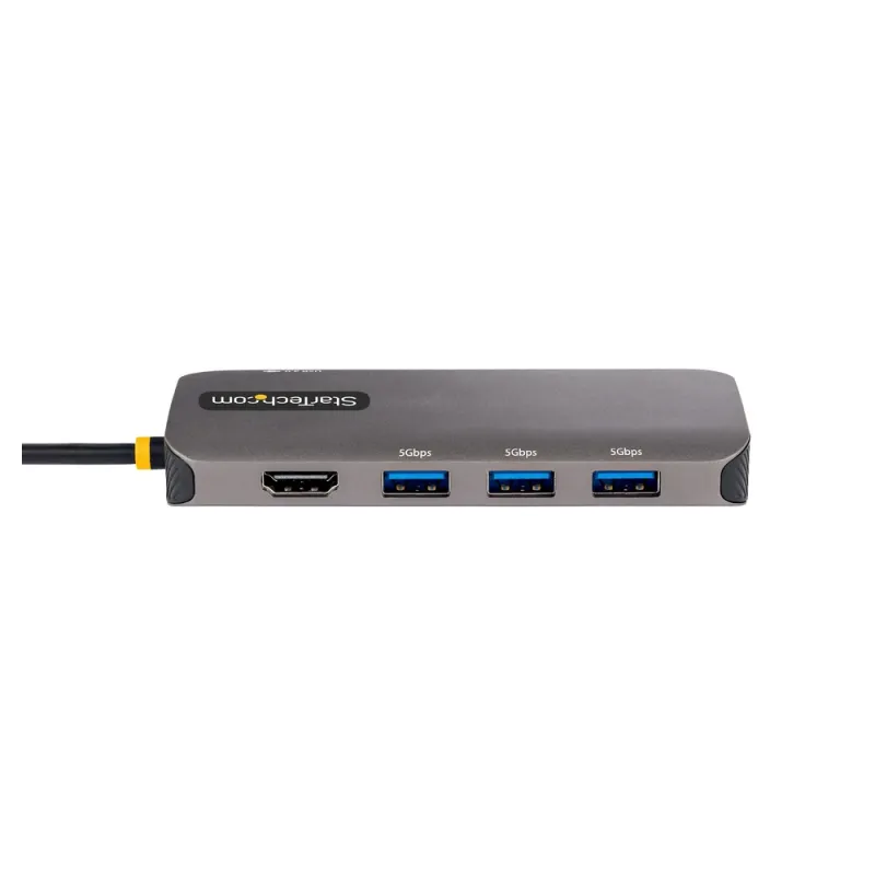 Adaptador Multi Puertos StarTech.com - USB C - HDMI / 3 Puertos USB 3.2 / Ethernet - Mac / Windows - 127B-USBC-MULTIPORT