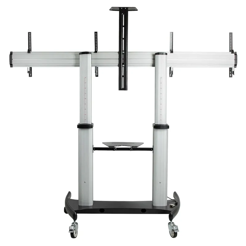 Soporte de Piso StarTech.com STNDMTVDUO - 37 "a 60" - Soporta 50Kg - Para 2 Pantallas - Móvil - STNDMTVDUO