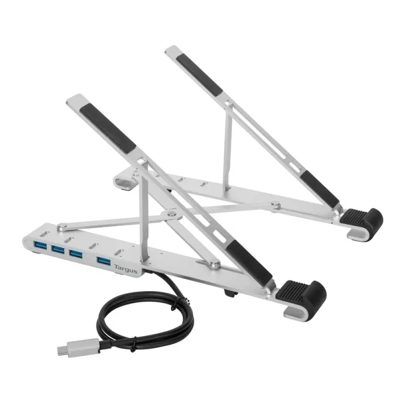 Base para Laptop Targus Portable Stand - Hasta 15.6" - HUB USB Integrado - Plata - AWU100205GL