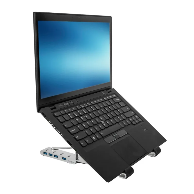 Base para Laptop Targus Portable Stand - Hasta 15.6" - HUB USB Integrado - Plata - AWU100205GL