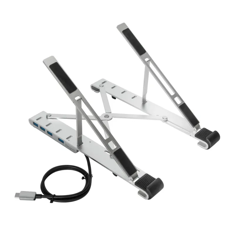 Base para Laptop Targus Portable Stand - Hasta 15.6" - HUB USB Integrado - Plata - AWU100205GL