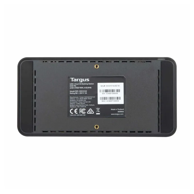 Docking Station Targus DOCK310USZ - USB-C - USB 3.2 - HDMI - RJ-45 - Negro - DOCK310USZ