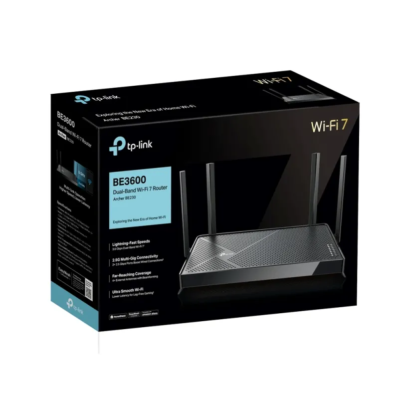 Router TP-Link BE3600 - 2.4/5GHz - 2882 Mbps - 4x RJ-45 - 4 Antenas - ARCHER BE230