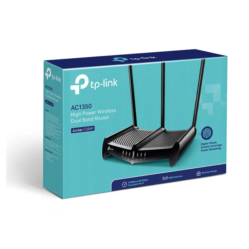 Router TP-LINK Archer C58HP - 2.4/5GHz - 450/867 Mbps - 4x RJ-45 - 3 Antenas - ARCHER C58HP