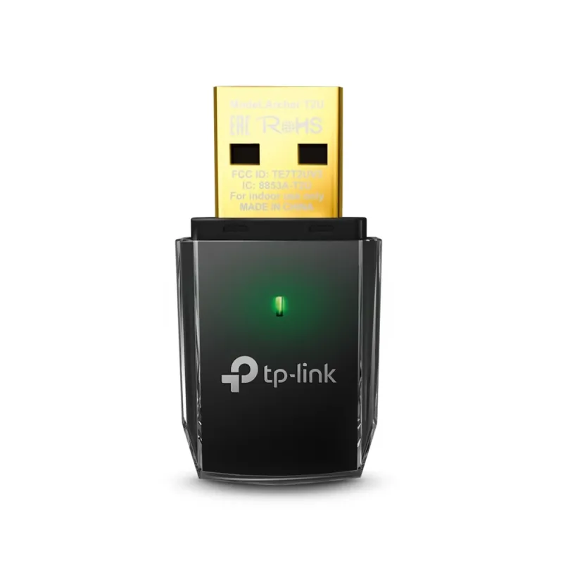 Adaptador de Red USB TP-LINK Archer T2U - Dual Band - 5GHz - 433mbps - 2.4GHz 150mbps - 802.11AC - ARCHER T2U