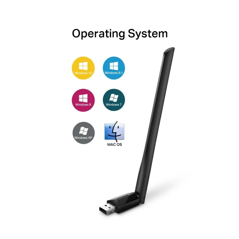 Adaptador Inalámbrico TP-LINK ARCHER T2U PLUS - USB 2.0 - 2.4-5 GHz - Negro - ARCHER T2U PLUS