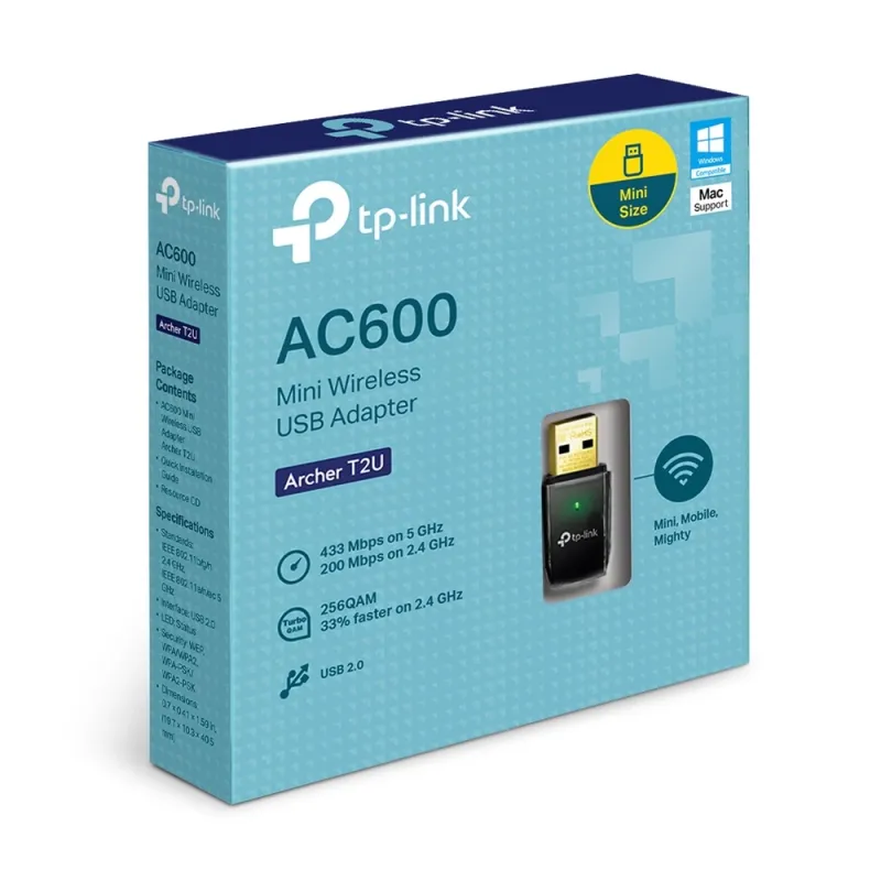 Adaptador de Red TP-LINK ARCHER T2U V3 - 2.4/5GHz - 433 Mbit/s - USB - ARCHER T2U V3