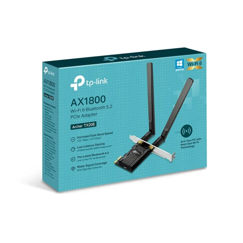 Tarjeta de Red TP-LINK ARCHER TX20E - PCI-E - 2.4/5GHz - 2 Antenas - ARCHER TX20E