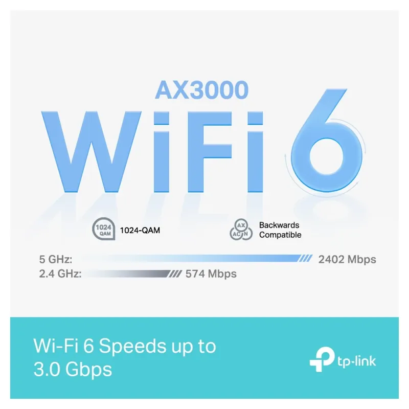 Sistema Wi-Fi TP-LINK Deco X50 Pro - 2,4/5GHz - 2,402Mbps - 2x RJ-45 - 2 Piezas - DECO X50 PRO(2-PACK)