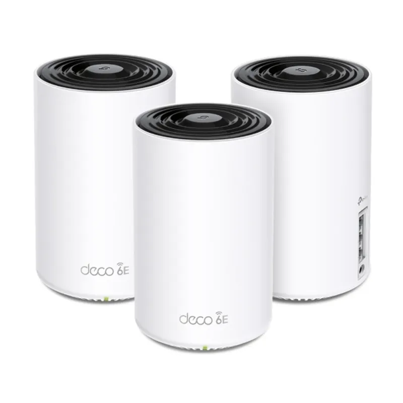 Sistema Wi-Fi DECO XE75 - 6/5/2.4GHz - 2402/2402/574 Mbps - 3x RJ-45 - 4 Antenas Internas - 3 Piezas - DECO XE75(3-PACK)