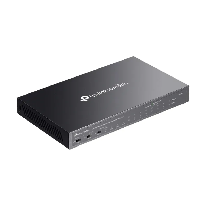 Switch TP-LINK DS111P - 8 Puertos - Fast Ethernet - PoE - 2 Puertos - Gigabit - 1 SFP - No Gestionado - DS111P