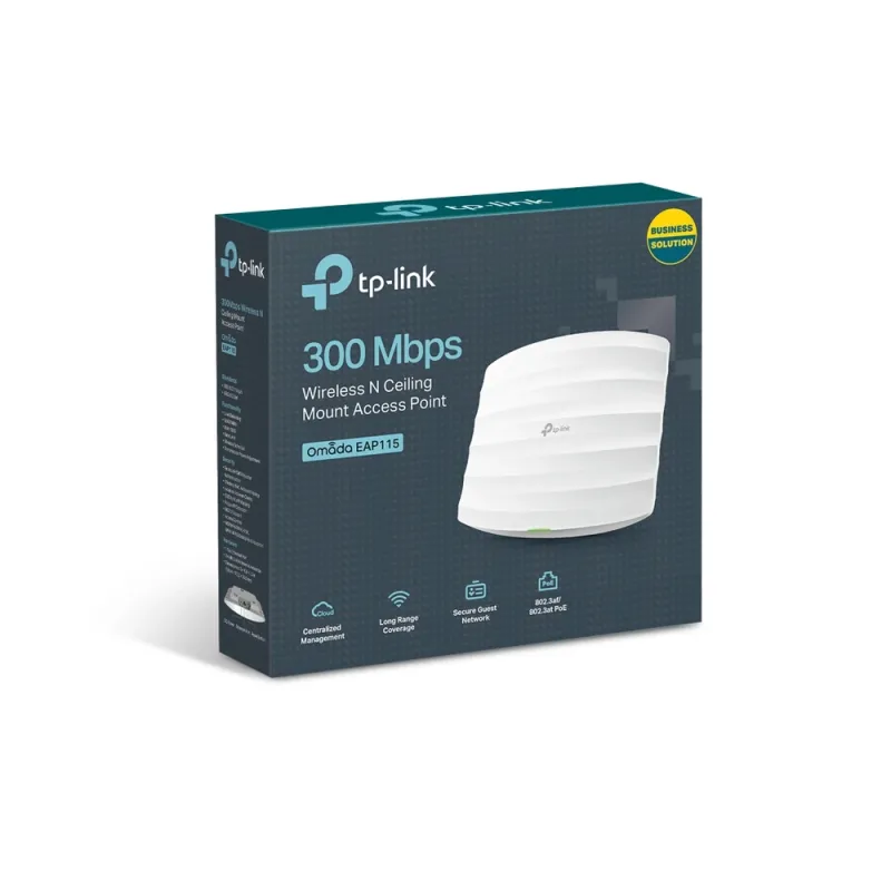 Punto de Acceso TP-LINK - 2,4 GHz - 300 Mbit/s - 1x RJ-45 - EAP115