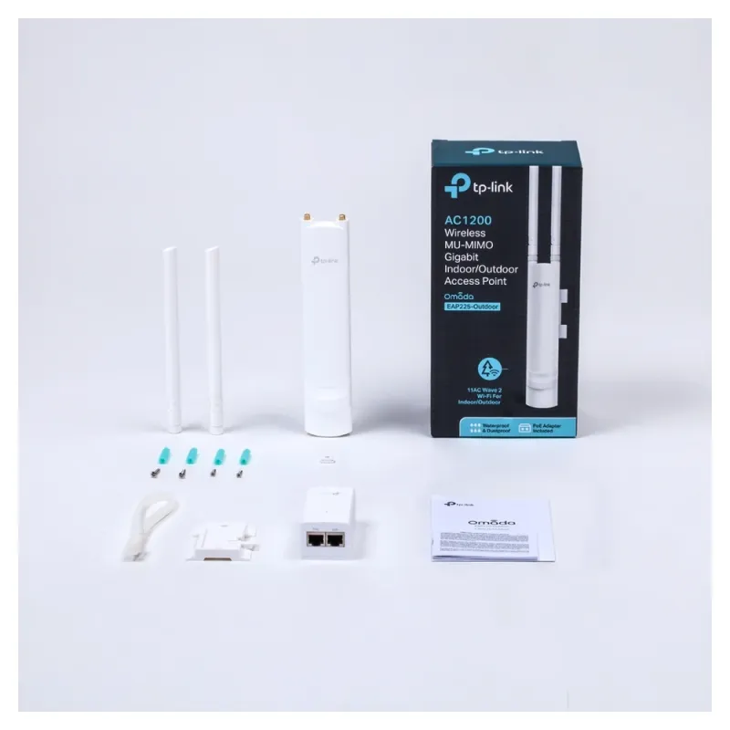 Punto de Acceso TP-LINK EAP225-Outdoor - 2,4/5 GHz - 867 Mbit/s - 1x RJ-45 - 2 Antenas - EAP225-OUTDOOR