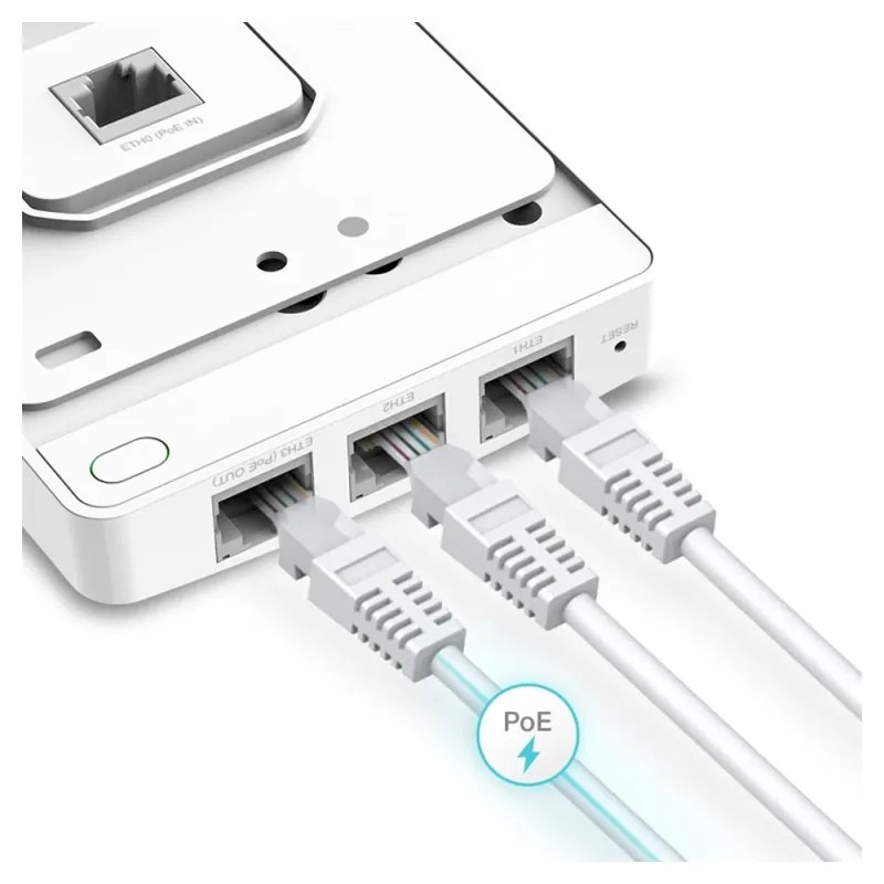Punto de Acceso TP-LINK EAP235-WALL - 2.4/5GHz - 300/867Mbps - 3x RJ-45 - 2 Antenas Internas - EAP235-Wall