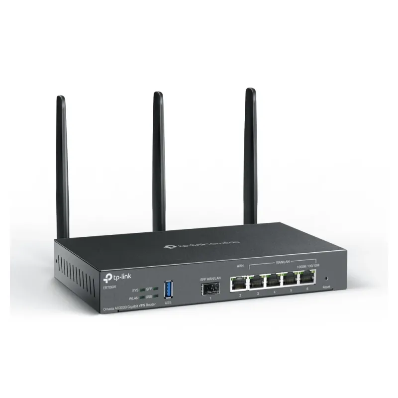 Router TP-Link Omada AX3000 - 2.4/5GHz - 2402 Mbps - 4x RJ-45 - 3 Antenas - ER706W