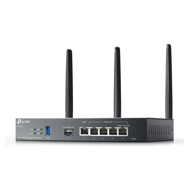 Router TP-Link Omada AX3000 - 2.4/5GHz - 2402 Mbps - 4x RJ-45 - 3 Antenas - ER706W