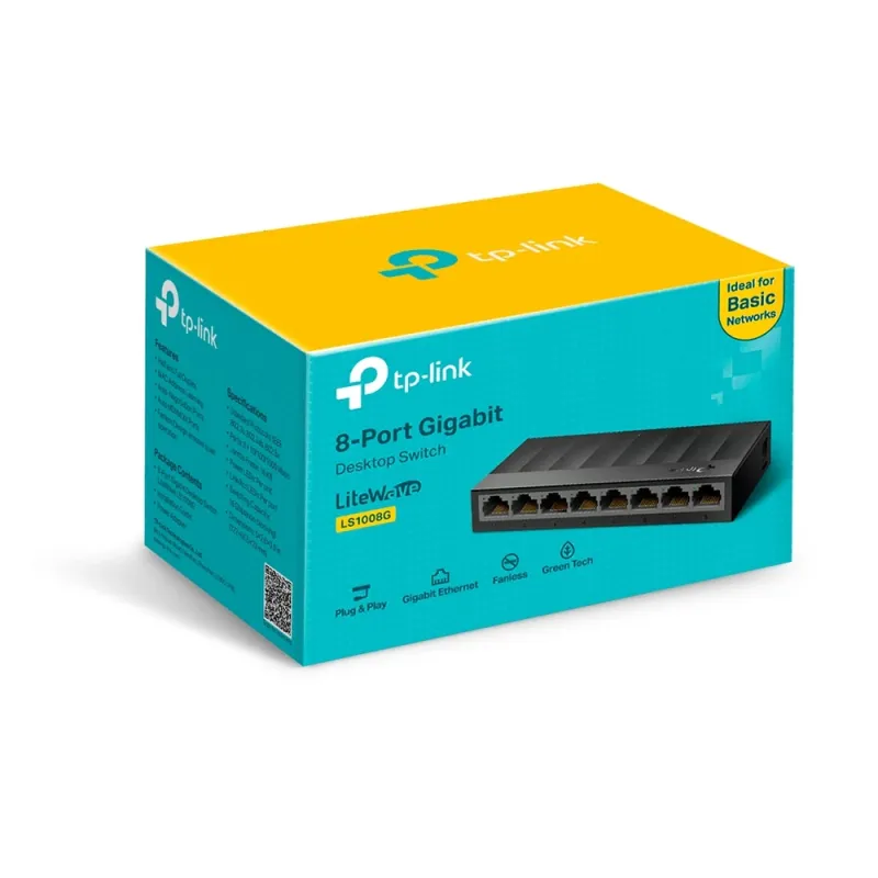 Switch TP-LINK LS1008G - Gigabit Ethernet - 8 Puertos - No Gestionado - LS1008G