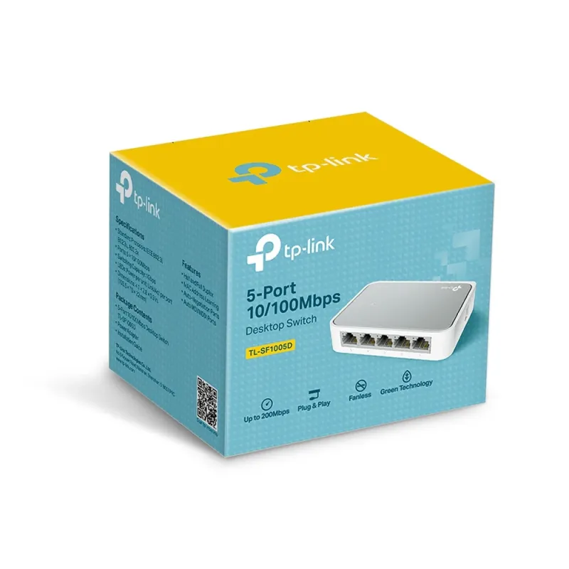 Mini Switch TP-Link SF1005D - 5 Puertos - Fast Ethernet - No Gestionado - TL-SF1005D