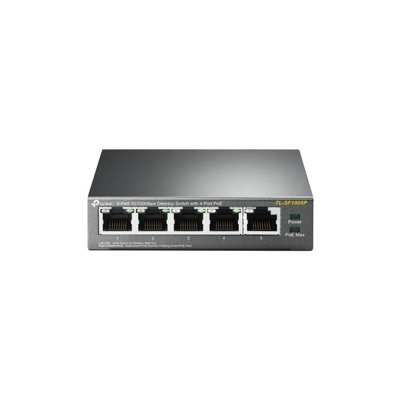 Switch TP-LINK SF1005P - 5 Puertos - Fast Ethernet - PoE - No Gestionado - TL-SF1005P