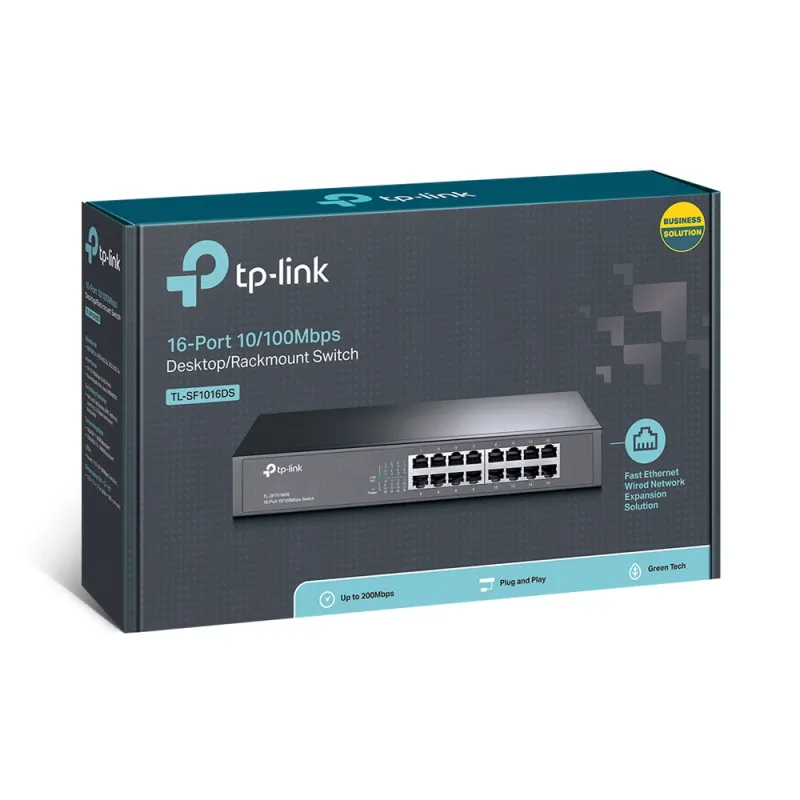 Switch TP-LINK SF1016DS - 16 Puertos - Fast Ethernet - No Gestionado - TL-SF1016DS